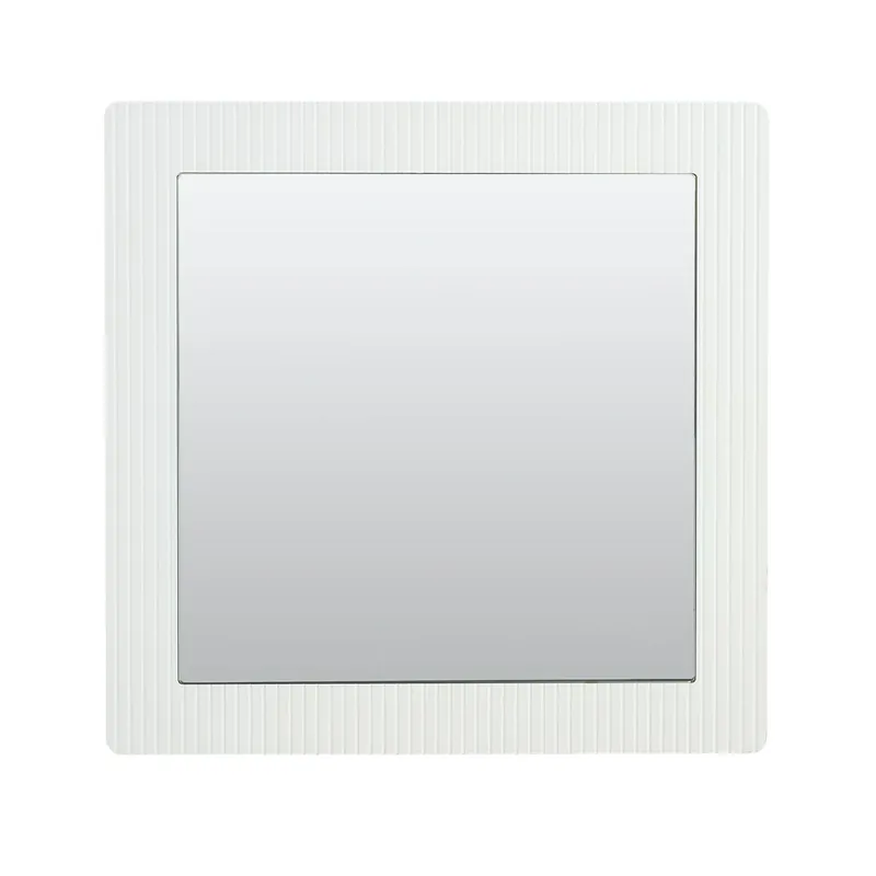 Espejo de pared cuadrado 80x80 cm - marco madera blanco, diseño moderno y atemporal - blanco