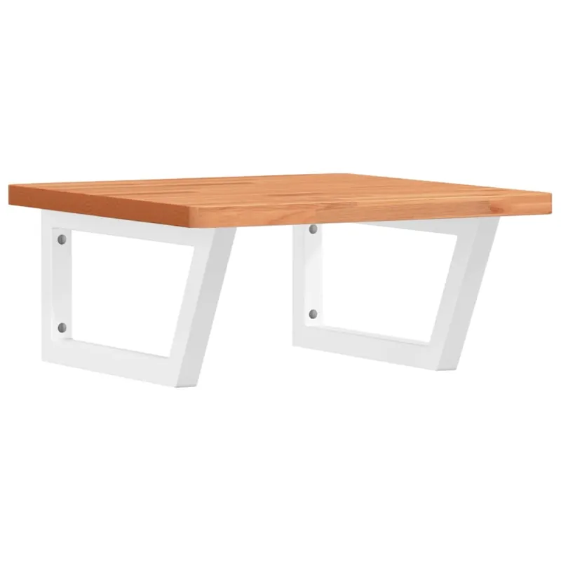 vidaXL Estante de lavabo de pared de acero y madera maciza de haya - Baño