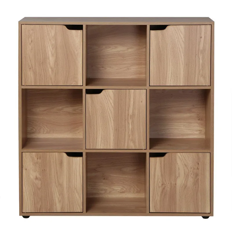 Estantería de 9 unidades con 5 puertas de madera - L88,8 cm