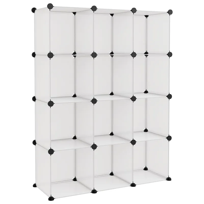 vidaXL Estantería de cubos con 12 compartimentos negro PP - Muebles