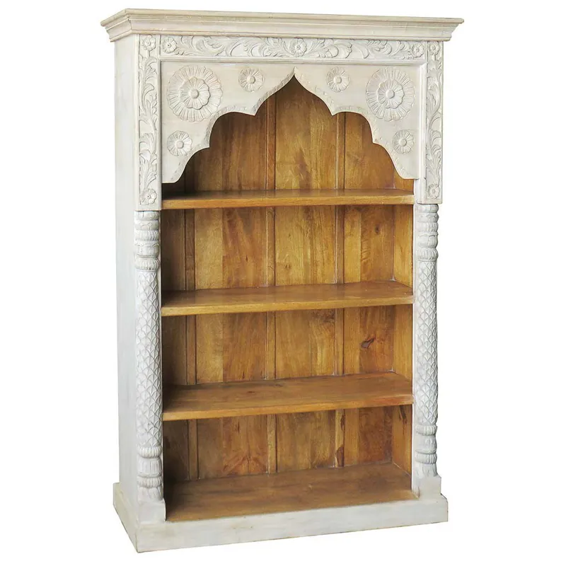 Estantería de madera blanca 120x41x181 - Muebles
