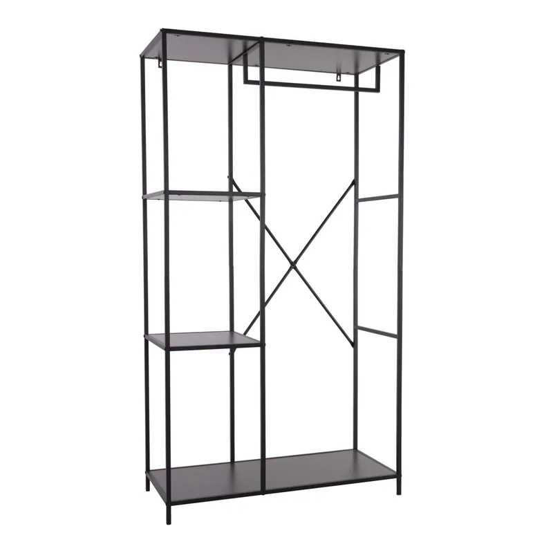 Estantería de Pared Metálico Negro con Tapa de MDF en Melamina 90x40x16,65cm - Muebles