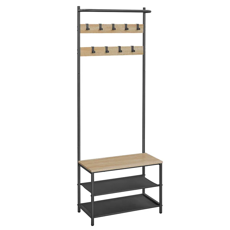 PERCHERO de ropa, roble de sonoma/negro - Decoración
