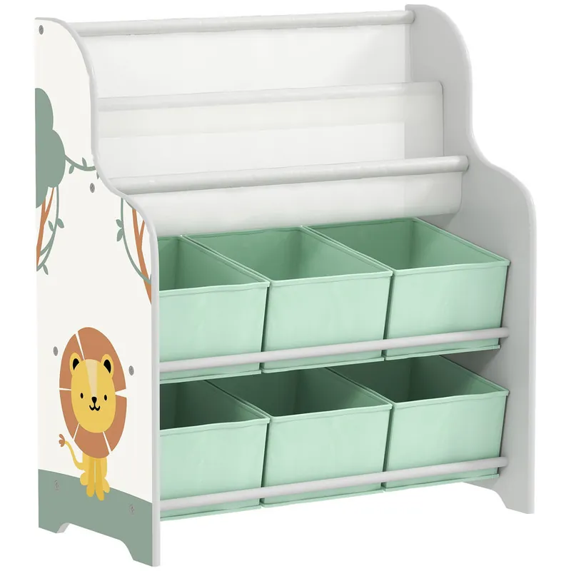 AIYAPLAY Estantería Infantil para Juguetes, con 6 Cajas Extraíbles de Tela no Tejida, Organizador de Juguetes de 3 Niveles, para Habitación Infantil, Sala de Juegos, Guardería, 63x30x66 cm, Rosa - Bebé
