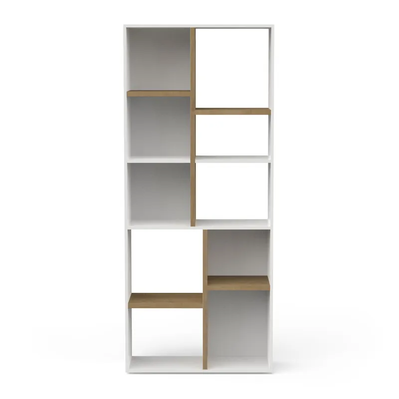 Estantería JULIE blanco y roble - Muebles