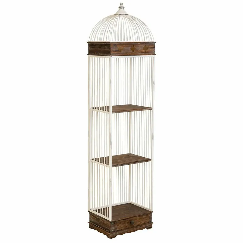 Estantería Alexandra House Living Blanco Metal Madera MDF 31 x 172 x 41 cm - Muebles