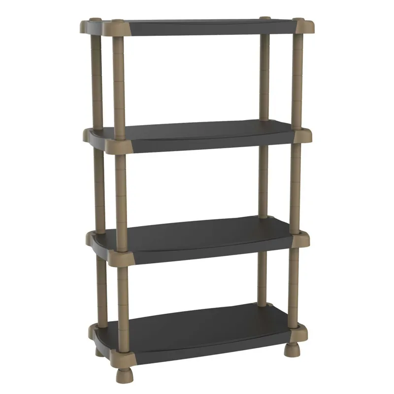 Estantería Modular Almacenaje, Estantería de Resina para Jardín, Garaje, Almacén Titanium 4 Estantes Regulables Negro 88x150x43 cm - Muebles