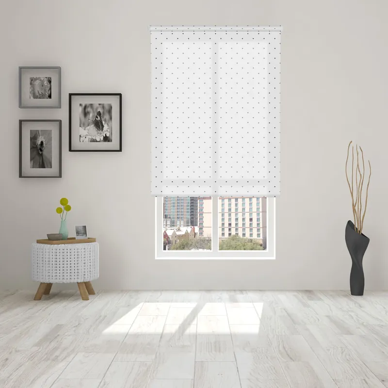 Estor Enrollable Estampado Twist Blanco y Negro 90 X 250cm - Textil