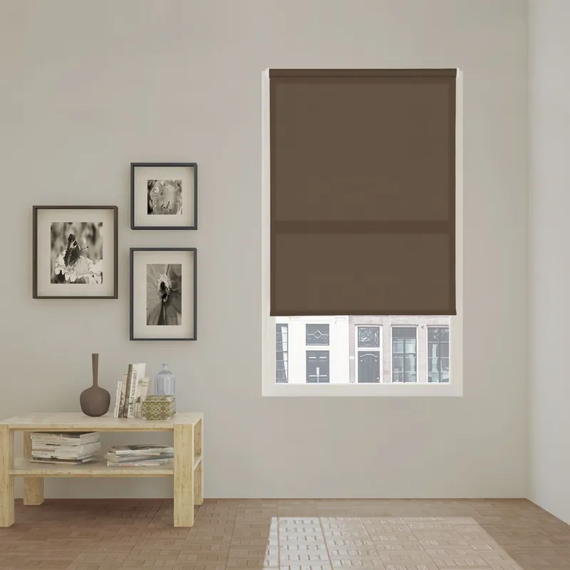 Estor Enrollable Easy Fix Traslúcido Ecofuture Marrón 45 X 190cm - Textil