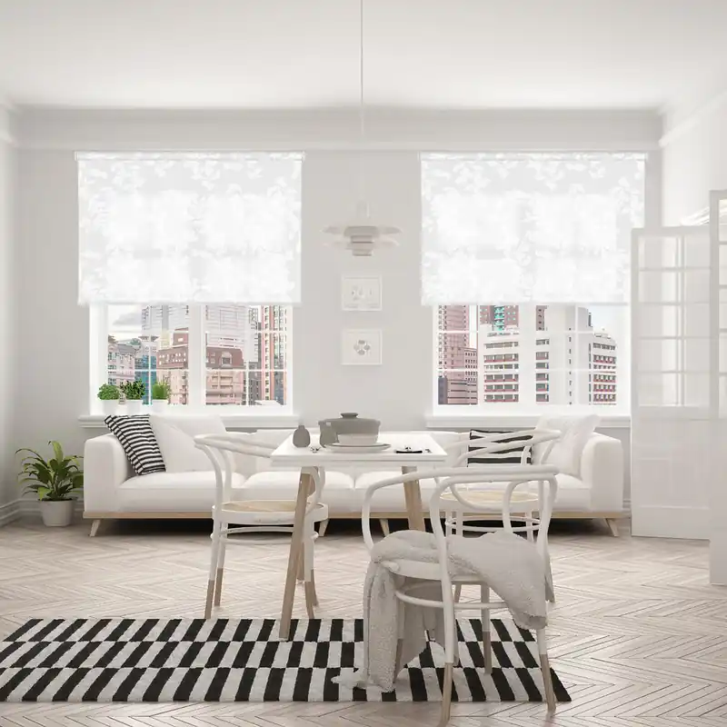 Estor Enrollable Traslúcido Estampado Polar Blanco 75 X 190cm - Textil