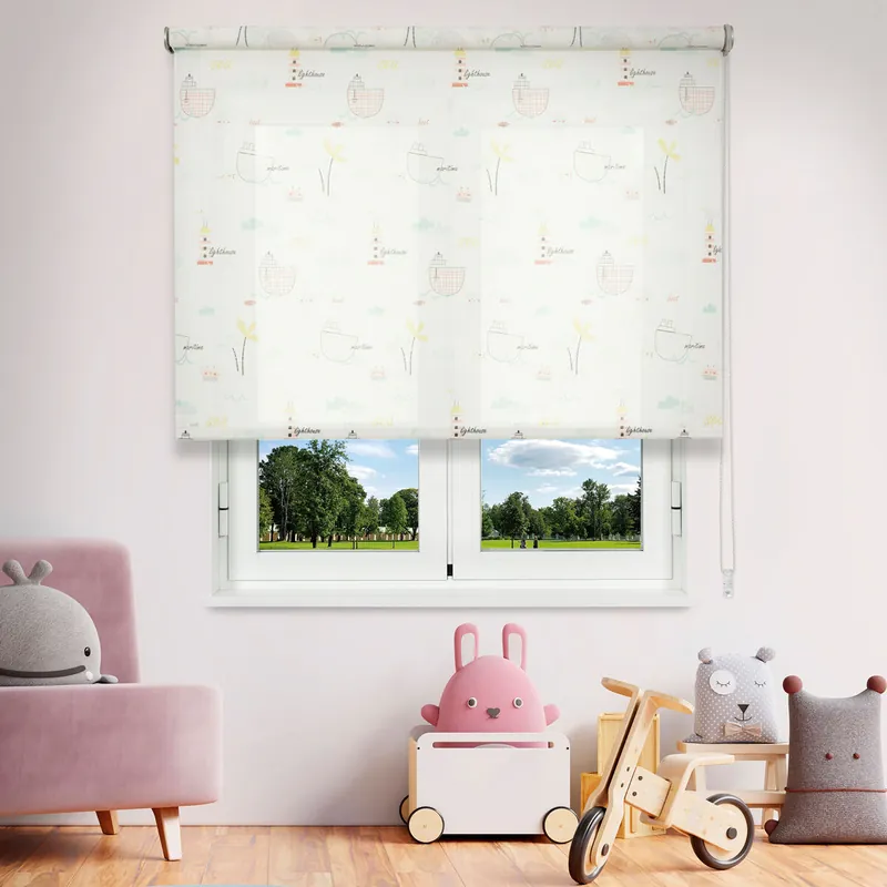 Estor Enrollable Traslúcido Sailor Blanco 75 X 250cm - Textil