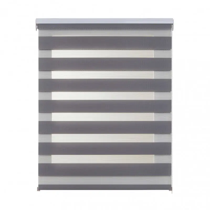 Estores Noche y Día estor enrollable con doble tejido Plata, 60 x 180 cm - Textil