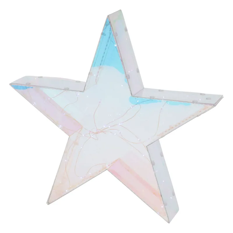 Well Home Estrella Luminosa con 40 Luces LED Frios en colores del Arco iris 30x5x28,5cm - Decoración