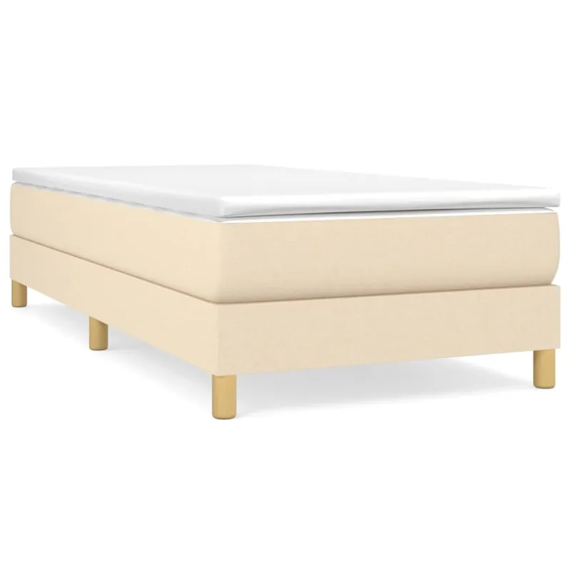 Estructura de cama box spring tela gris claro 100x200 cm - Descanso