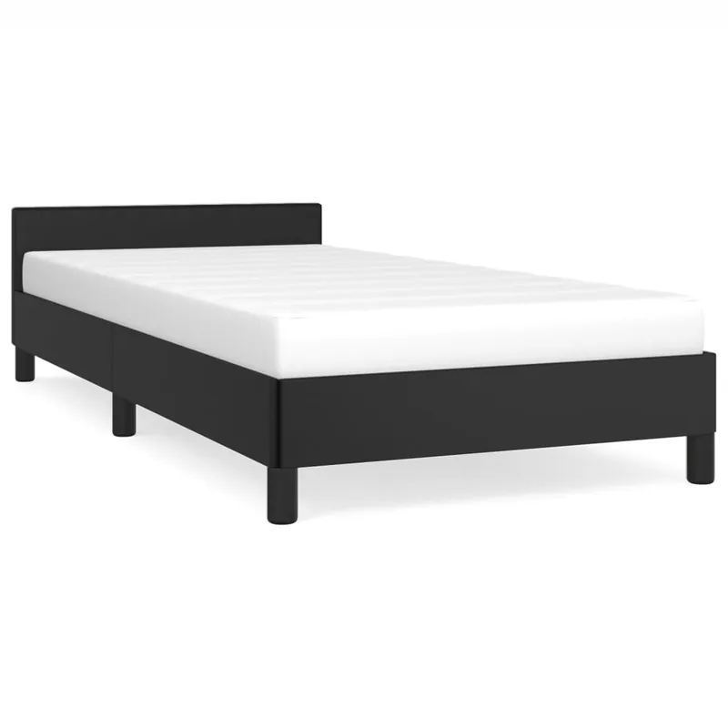 Estructura de cama cabecero cuero sintético capuchino 100x200cm - Descanso