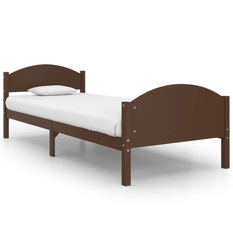 Estructura de cama madera maciza pino marrón oscuro 100x200 cm - Descanso