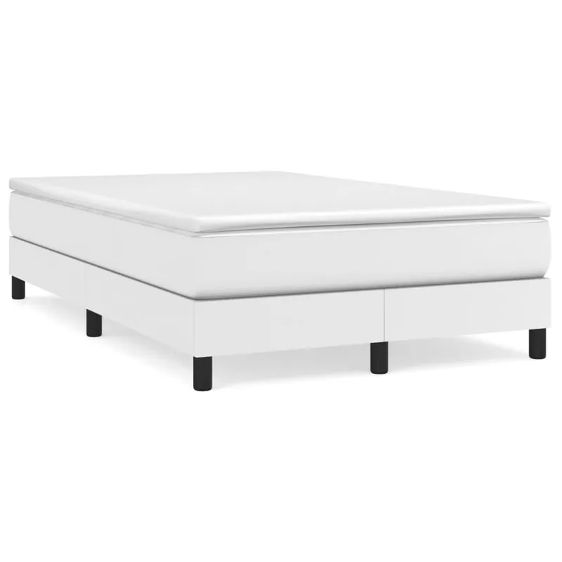 Estructura de cama box spring cuero sintético blanco 120x200 cm - Descanso