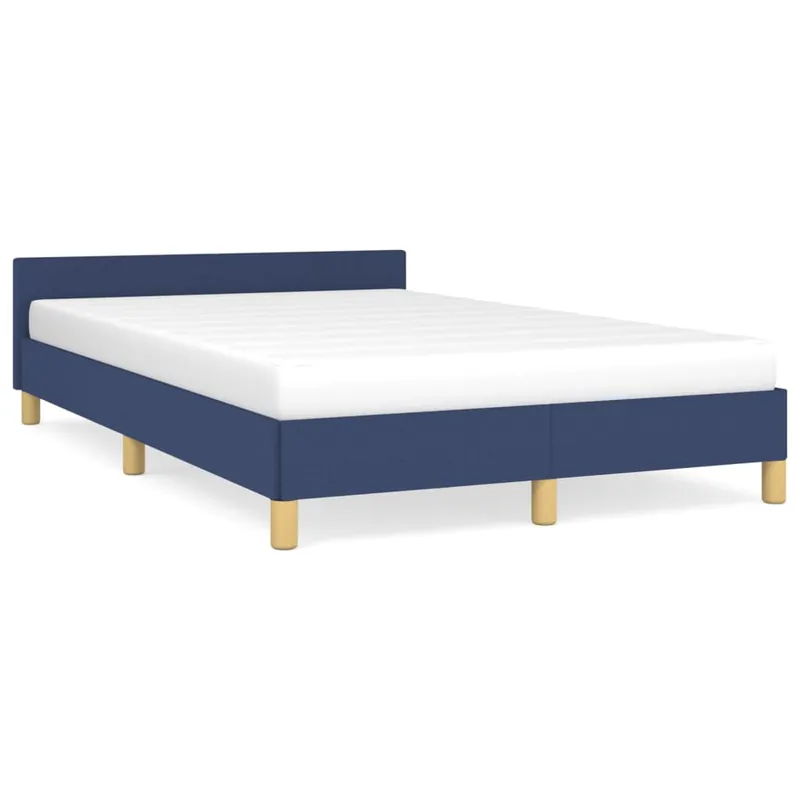 Estructura de cama con cabecero de tela azul 120x200 cm - Descanso