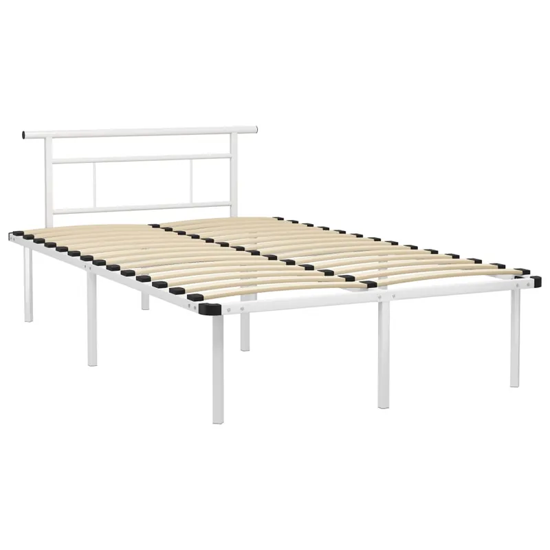 Estructura de cama de metal blanco 120x200 cm - Descanso