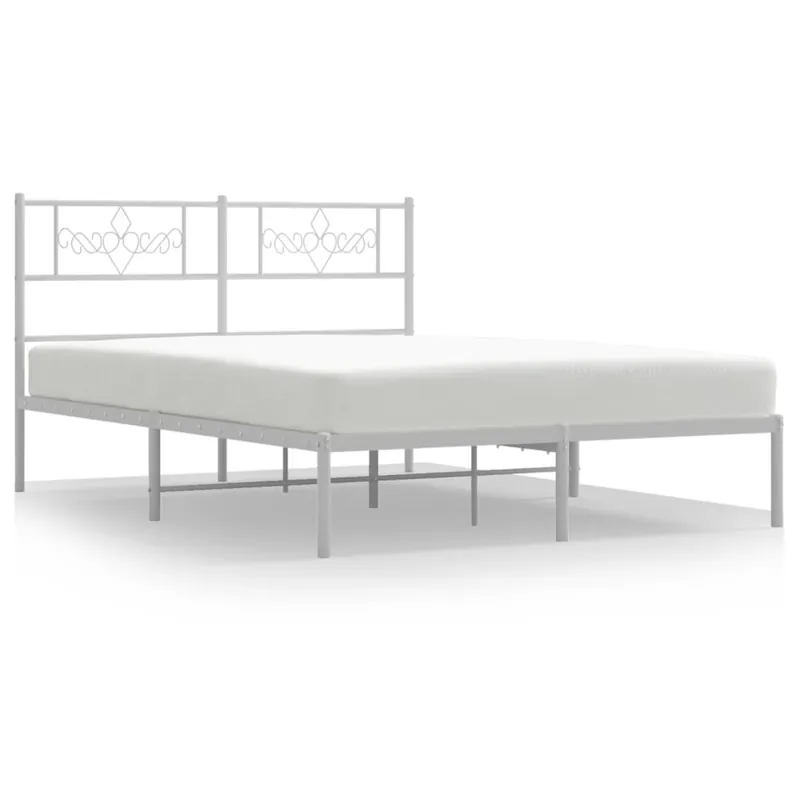 Estructura de cama con cabecero metal negro 120x200 cm con cabecero - Descanso