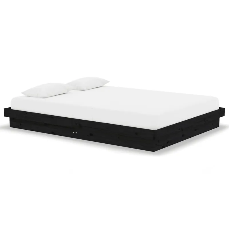 Estructura de cama de matrimonio madera maciza 135x190 cm - Descanso