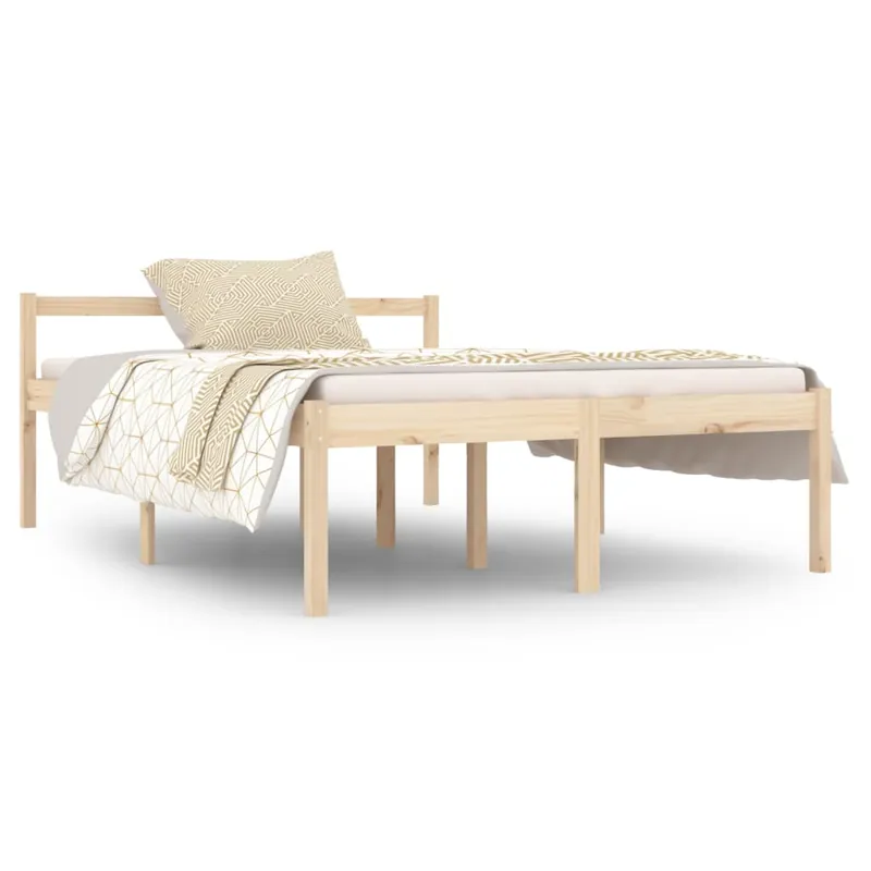 Estructura de cama madera maciza de pino doble 135x190 cm - Descanso