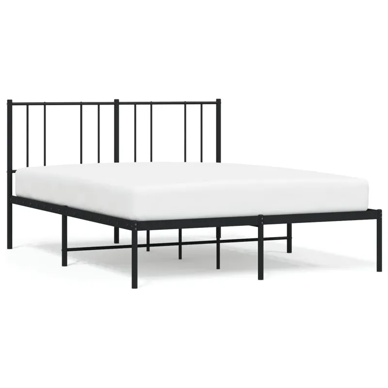 Estructura de cama con cabecero metal negro 135x190 cm con cabecero - Descanso