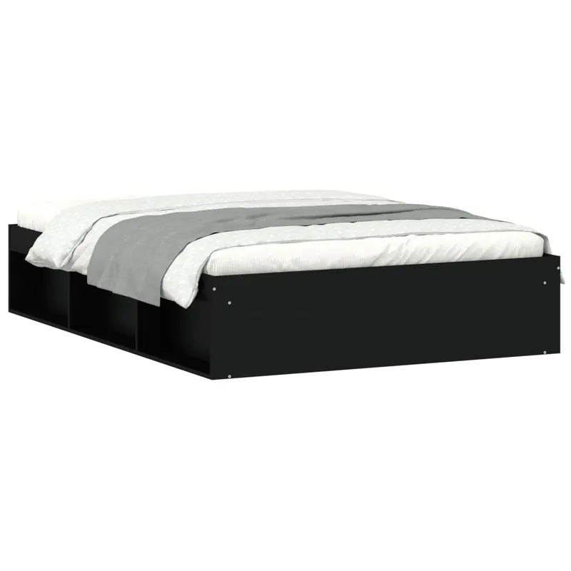 Estructura de cama de matrimonio roble ahumado 135x190 cm - Descanso