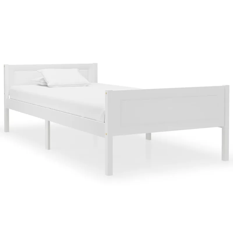vidaXL Estructura de cama de madera maciza de pino blanca 90x200 cm - Descanso