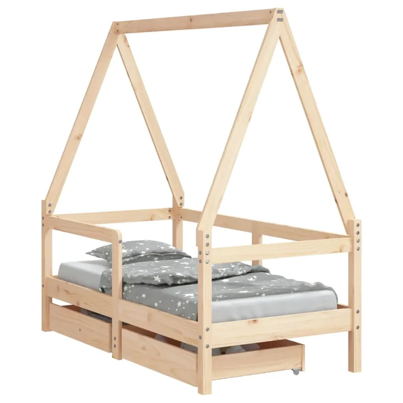 vidaXL Estructura de cama para niños con cajones madera pino 70x140 cm - Bebé