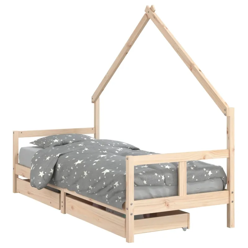 vidaXL Estructura cama niños con cajones madera pino blanco 80x200 cm - Descanso