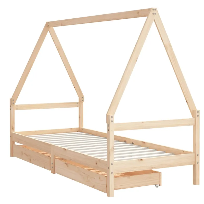 vidaXL Estructura de cama para niños con cajones madera pino 90x200 cm - Descanso