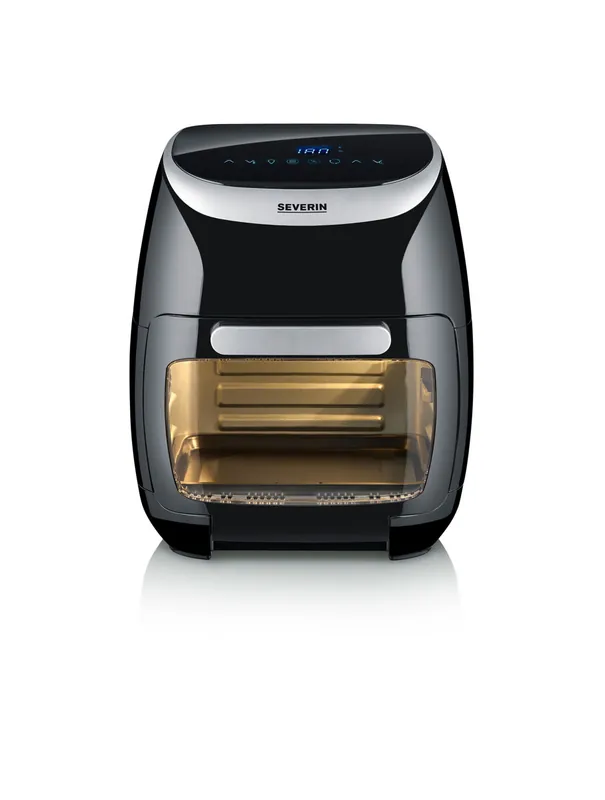 SEVERIN - Freidora de Aire Multifuncional, 11 L, 2000 W, 8 programas automáticos, Numerosos accesorios, Negro/Plateado FR 2446