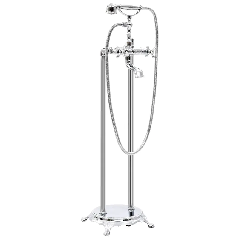 vidaXL Grifo para bañera de pie acero inoxidable plateado 99,5 cm - Baño