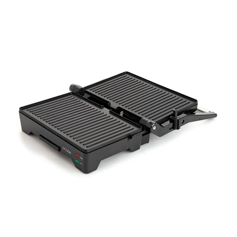 Grill doble placa Gallery Dcook 1600W tapa basculante negro - Cocina