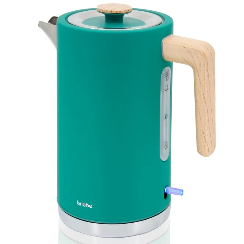 Briebe KT1165WHT Nordic Hervidor Agua Eléctrico 1,7L Inalámbrico Ebullición Rápida, Libre de BPA, Base de 360°, 2200, Blanco - Electrodomésticos