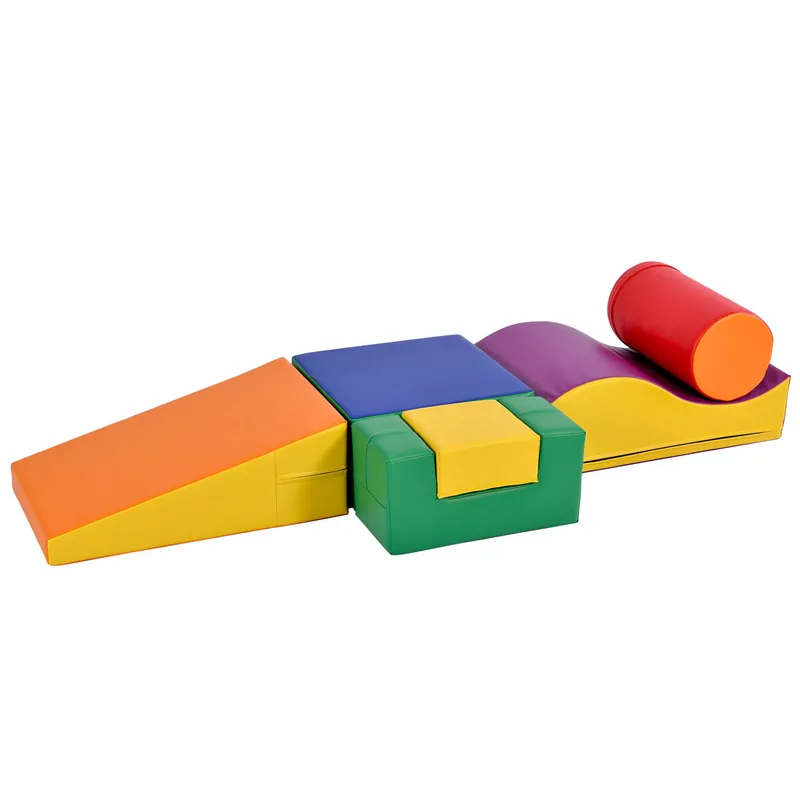 Bloques gigantes 6 piezas para escalar y trepar - Escalera y tobogán para niños - Juguete para trepar, deslizarse y gatear, para preescolares y bebés, bloques suaves, amarillos