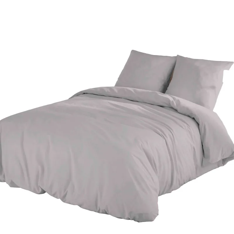 ICEHOME - Funda Nórdica Lisa 2 Piezas Cama 90 - Microfibra Poliéster - Fabricado en España - GRIS CLARO