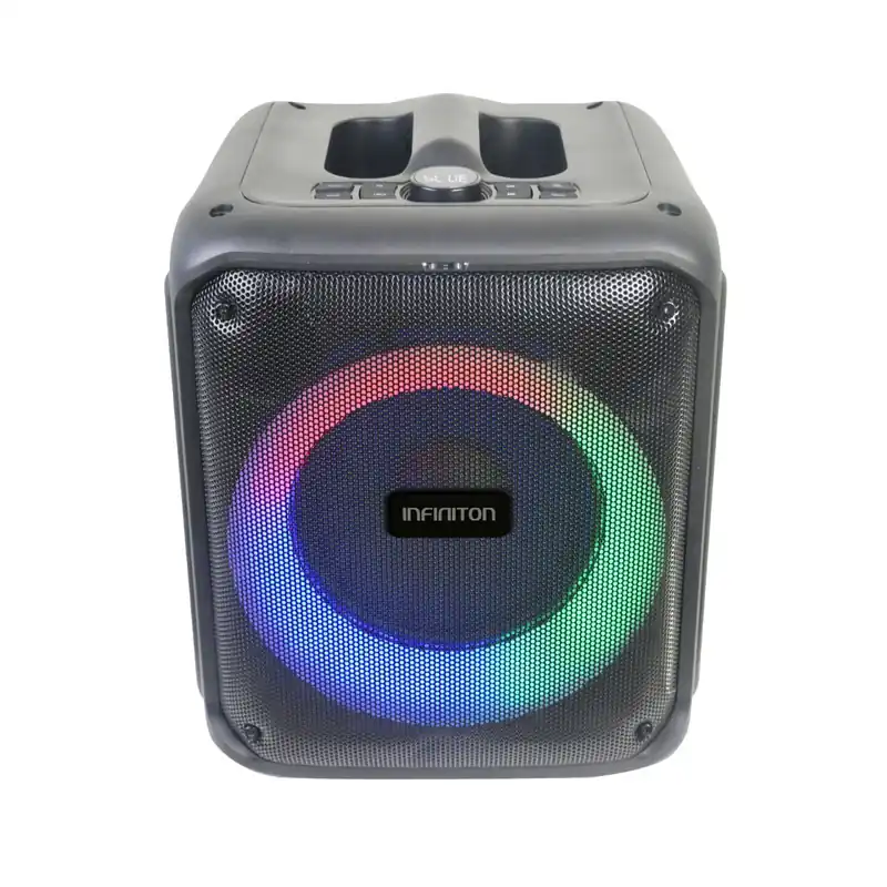 Altavoz portátil Party EQ07 70W con luz LED bluetooth negro 34x28 cm - Electrónica