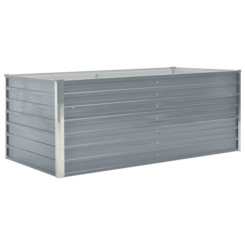 Jardinera 160 x 80 x 45 cm acero galvanizado gris 02_0000793 - Jardín