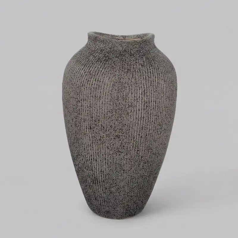 Jarrón de cerámica AZORE 30,5x19cm negro - Decoración