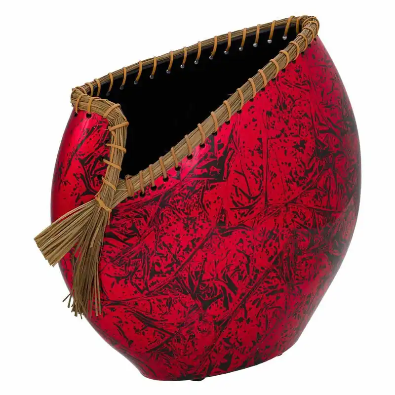 Jarrón de cerámica rojo 35x14,5x36 - Decoración
