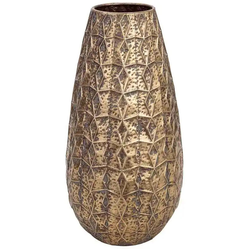 Jarrón de metal dorado 33x33x63 cm - Decoración