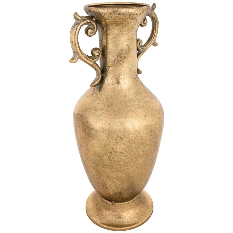 Jarrón de metal dorado 16x15x35h cm - Decoración