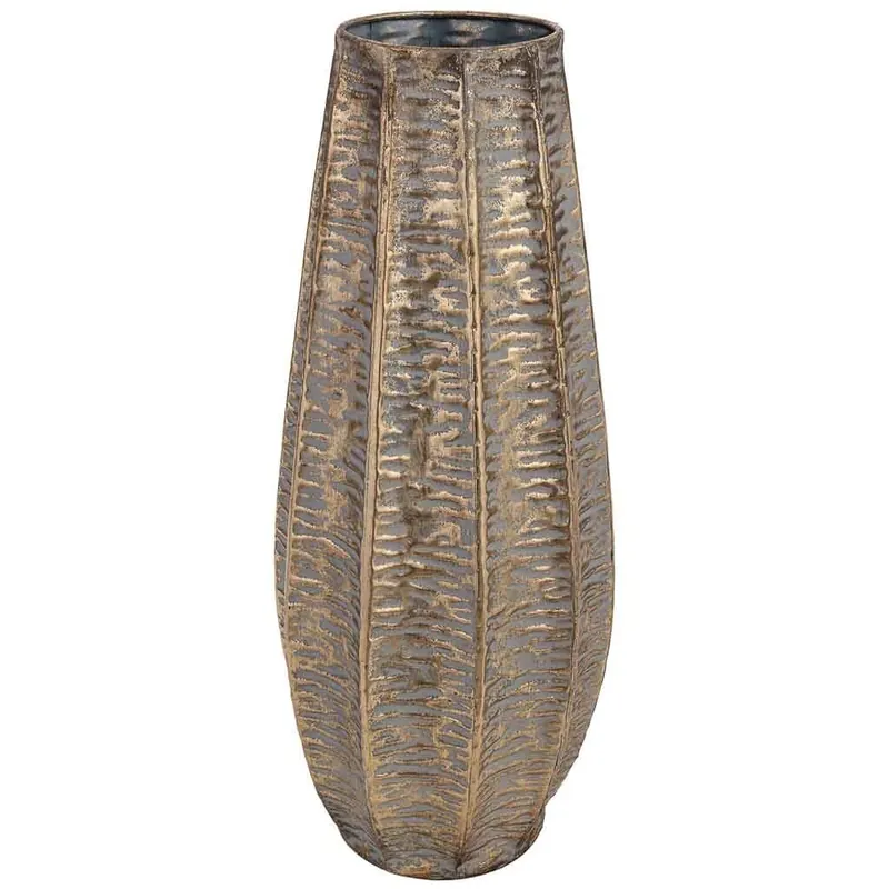 Jarrón de metal dorado 24.5x23x58.5h cm - Decoración