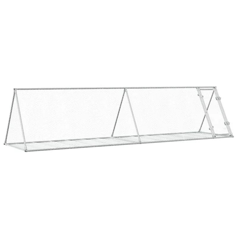 vidaXL Conejera acero galvanizado plateado 200x105x91 cm - Jardín
