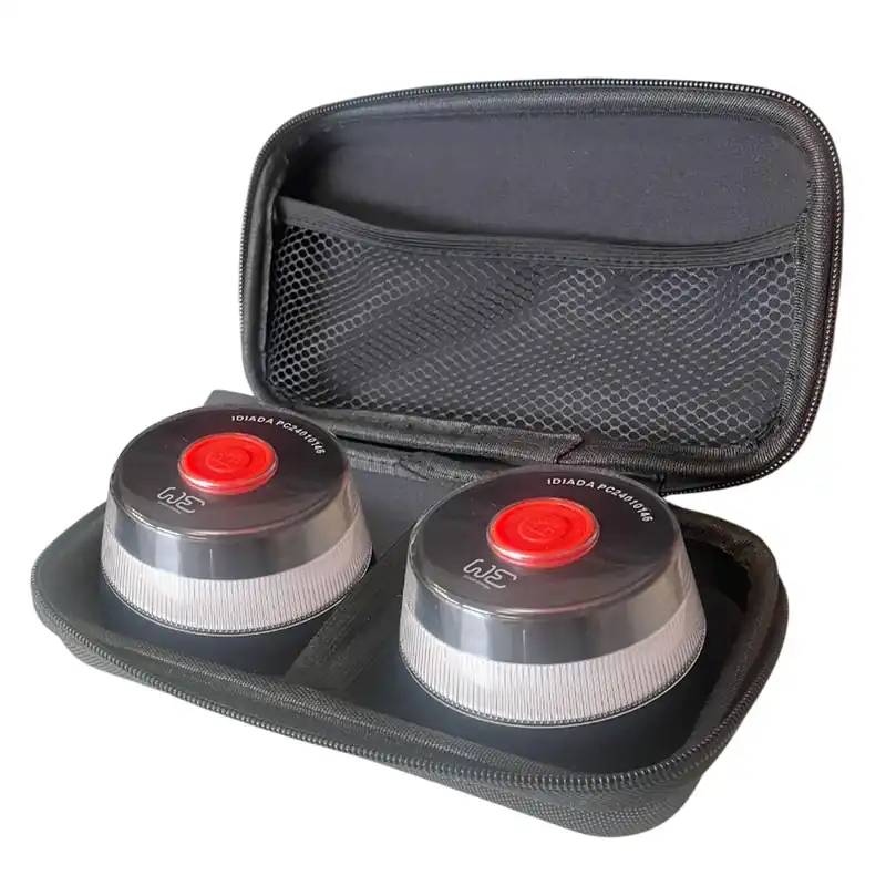 WE Juego de 2 Balizas de emergencia + Funda Doble Antigolpes - Electrónica