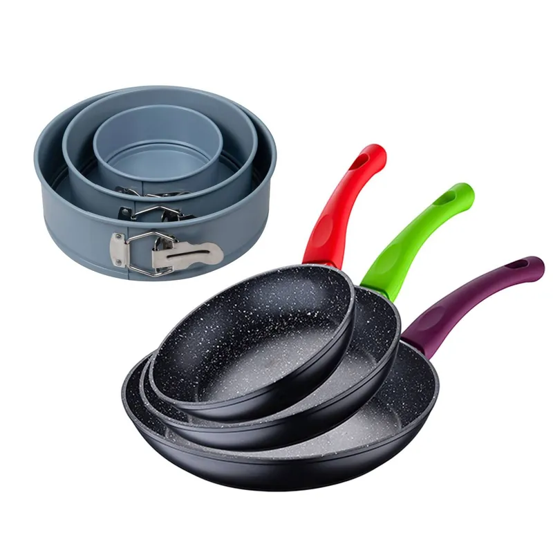 Juego de 3 sartenes San Ignacio 18/22/26 cm+Juego de 3 moldes de horno redondos Ø12Ø18Ø22cm - Cocina