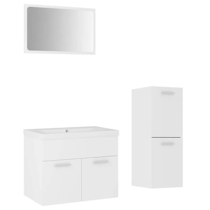 vidaXL Juego de muebles de baño madera de ingeniería blanco