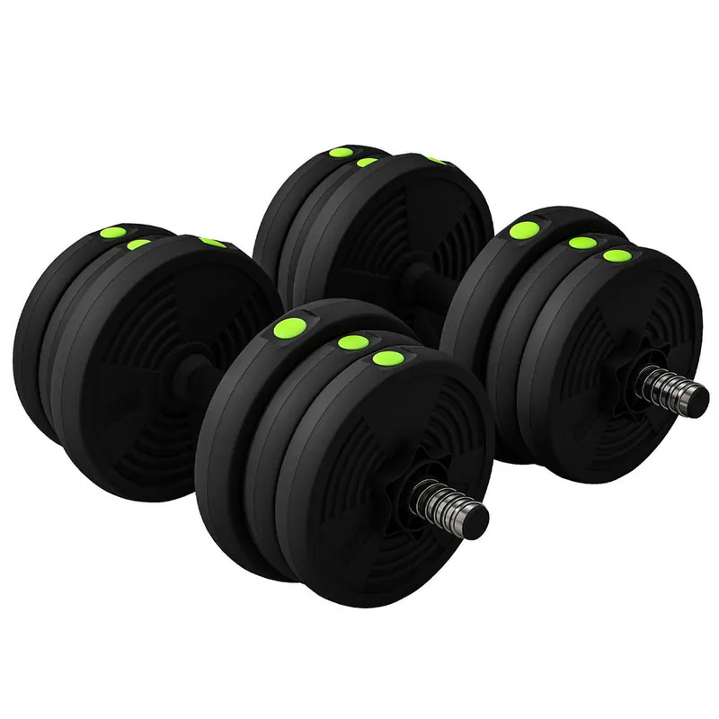 SPORTNOW Juego de Mancuernas Ajustables 2 en 1, 20kg, Juego de Pesas con Barra de Conexión y Mango Antideslizante, Pesas y Mancuernas para Hombres y Mujeres, Ejercicio de Fitness, Casa Gimnasio - Deporte